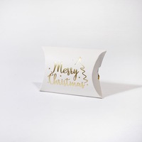 Boîtes cadeaux de Noël en forme d'oreiller, dorées à chaud, pour bonbons et friandises, emballages pour fêtes de Noël