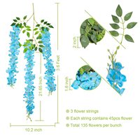 Tanaman Wisteria Plastik Ungu Grosir, Warna-warni, Tanaman Wisteria untuk Dekorasi Pernikahan