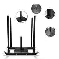 Nuevo Diseño Trineo de Gimnasio Multifunción para Fitness, Trineo de Empuje y Arrastre de 4 Postes para Entrenamiento de Fuerza