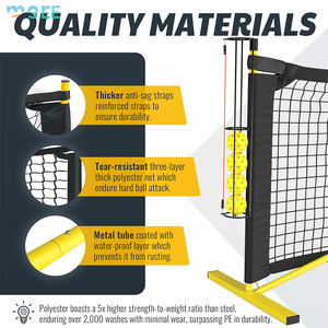 SeeMore Backyards Marco de metal 22 FT USAPA Tamaño de la regulación <span class=keywords><strong>Bolsa</strong></span> de transporte estable Red de Pickleball con soporte de bola de pepinillo - Product Image 3