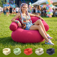 Canapé gonflable portable multicolore Mart, fauteuil gonflable individuel confortable, canapé gonflable pliable en PVC pour le camping en plein air