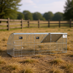 Jaula para Pollos de Metal Plateado de 236.22 x 78.74 x 78.74 Pulgadas con Amplio Espacio entre Barras de Unión para el Cuidado de Animales - Product Image 2