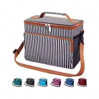 Sac isotherme personnalisé rayé anti-fuite pour 2 bouteilles de vin, sac de transport en aluminium avec logo, vente en gros