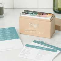 Organisateur de cuisine à impression personnalisée, ensemble de séparateurs de cartes de recettes vierges avec couvercle à double couche et boîte de base