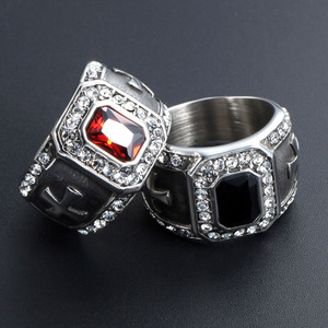 Bague croix rétro européenne et américaine en zircone cubique, bijoux de mode unisexe SA566 - Product Image 4
