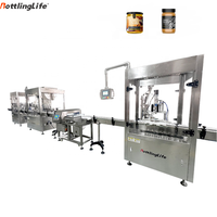 Machine de remplissage entièrement automatique à 4 têtes pour pots en verre de 500g et 1kg (miel et poudre) avec contrôle par servomoteur et panneau PLC+anglais
