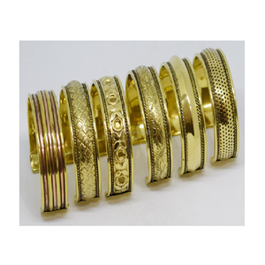 New Metal Cuff Bracelet <b>Gold</b> Plated Wide <b>Bangles</b> Brass Bracelets - Product Image 1