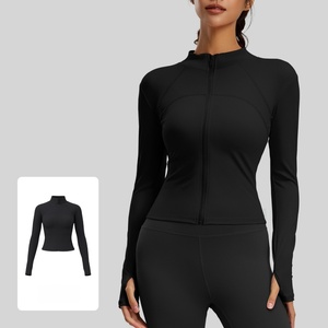 Chaqueta <span class=keywords><strong>de</strong></span> Yoga para Mujer, con Diseño Combinado, Transpirable, <span class=keywords><strong>de</strong></span> Secado Rápido, Ligera, <span class=keywords><strong>de</strong></span> Manga Larga y Cuello Alto, para Entrenamiento Físico - Product Image 4