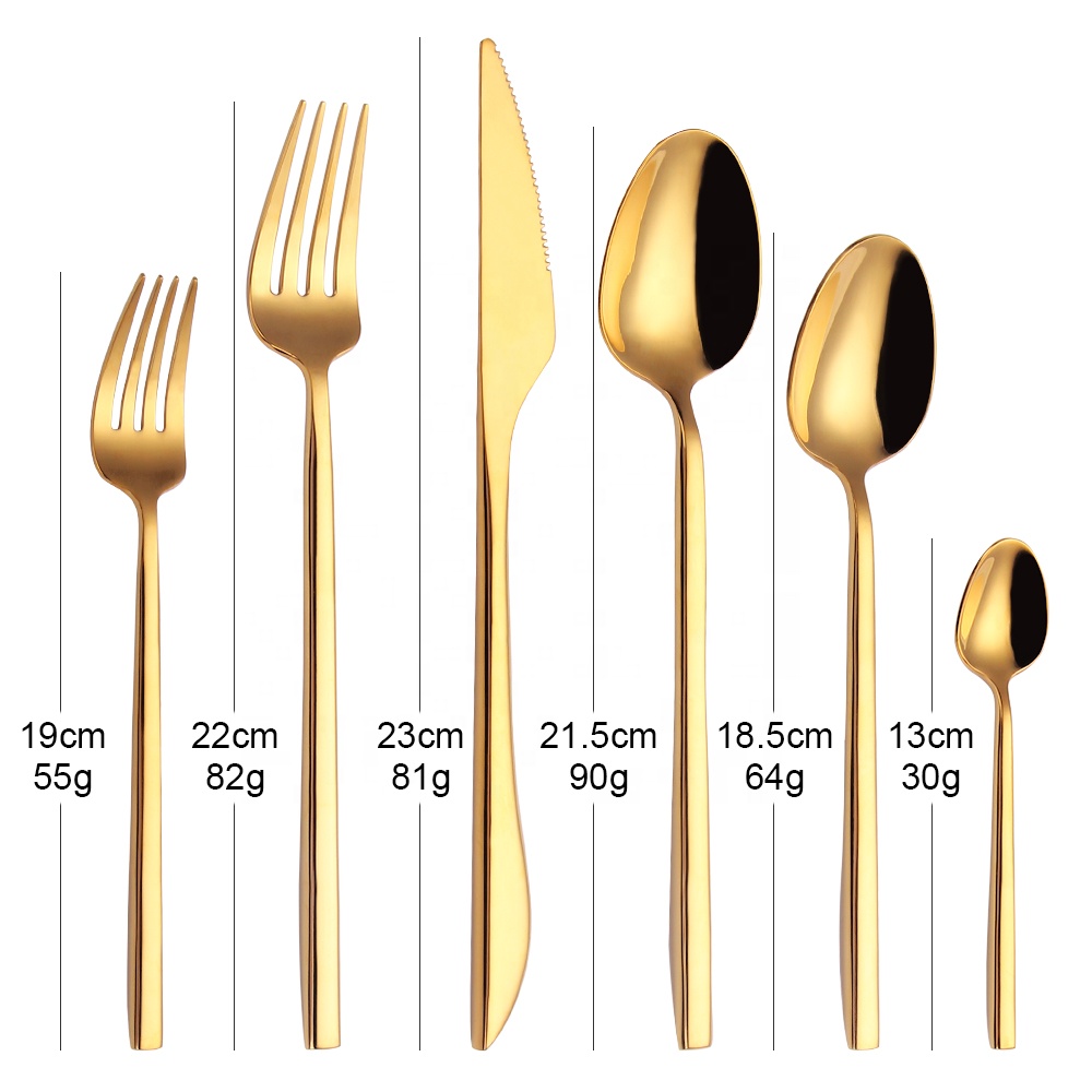 Набор столовых приборов для ресторана, золотые ложки из нержавеющей стали с титановым покрытием pvd, золотые столовые приборы