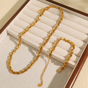 Conjunto de Pulseras de Cadena Cubana de Acero Inoxidable, Diseño Geométrico Unisex, Joyería para Regalo - Product Image 2