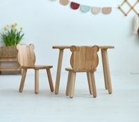 Chaise pour enfants en forme d'ours, en bois de hêtre massif, polie à la main, sûre pour les enfants