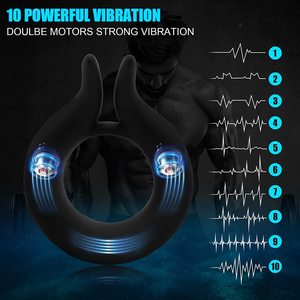 10 Modes de vibration oreilles de lapin 1ère génération <span class=keywords><strong>anneau</strong></span> de verrouillage de sperme mâle Rechargeable Silicone <span class=keywords><strong>vibrant</strong></span> <span class=keywords><strong>anneau</strong></span> d'essence de verrouillage ouvert - Product Image 6