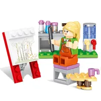 JIESTAR oyuncaklar 371 adet modern şehir oyuncak inşaat blokları tuğla kızlar için bloklar çocuklar için set bina inşaat oyuncakları