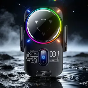 Support magnétique pour téléphone de <span class=keywords><strong>voiture</strong></span> 2-en-1 avec refroidissement semi-conducteur, <span class=keywords><strong>chargeur</strong></span> sans fil 25W à <span class=keywords><strong>induction</strong></span> automatique, lumière RGB, accessoire universel pour <span class=keywords><strong>voiture</strong></span> - Product Image 2