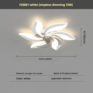Ventilateur <span class=keywords><strong>de</strong></span> plafond LED moderne sans lame <span class=keywords><strong>de</strong></span> 25 pouces avec lumière 90W Plafonnier encastré en ABS à gradation infinie Télécommande - Product Image 4