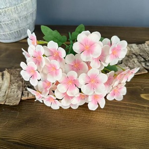 Bouquet de fleurs artificielles de <span class=keywords><strong>bégonia</strong></span> de haute qualité à 5 têtes, 32 cm, diamètre 5 cm, pour mariages, décoration intérieure, cadeau - Product Image 4