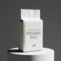 Sacs à soufflets latéraux personnalisés en plastique imprimé avec poignée, pour emballage de riz Basmati de Thaïlande et de sucre, 1kg, 2kg, 5kg, anti-humidité, pour bottes plates