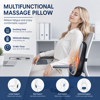 Masseur lombaire chauffant multifonctionnel avec roulement vertical et massage réaliste, fonction minuterie pour le soulagement du dos et du corps entier