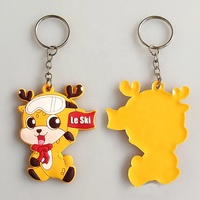 Porte-clés fantaisie en PVC 3D personnalisé avec logo ours/chien/cochon et ruban – Prix usine
