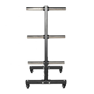 POWERMAN FITNESS Mobile <strong>Weight</strong> Plate <strong>Tree</strong>, Rolling Bumper Plate Storage Rack with Wheels - Product Image 4