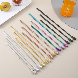 Cuchara de Acero Inoxidable con Mango Largo en Forma de Gota de Agua, Agitador Creativo para Café y Postres, Cucharas para Bar y Coctelería - Product Image 3