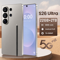 Teléfono Móvil S26 Ultra de Alta Calidad, 22GB+2TB, Android 16, 8000mAh, 5G, Doble SIM, Desbloqueado, Venta al Por Mayor, Cámara de 108MP, Smartphone Económico
