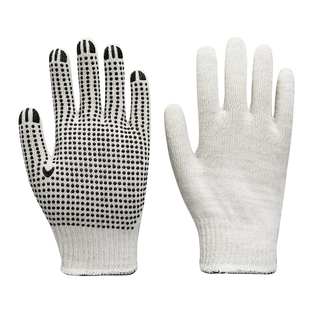 ホットな新製品コットンニット手袋快適な作業用手袋PVC点線の作業用手袋