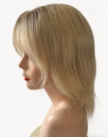 Perruque courte ondulée en cheveux humains vierges européens, nouée à la main, avec dessus en soie transparente, pour femmes souffrant de perte de cheveux ou d'effilochage – Livraison rapide