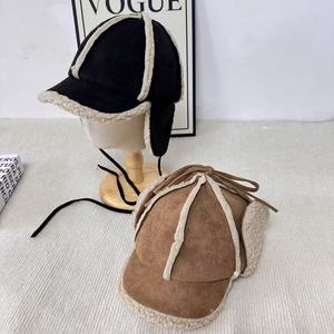 Suede Earflap <b>Hat</b> Winter Ski Cap Windproof <b>Warm</b> Adult Lei Feng <b>Hat</b> Black Khaki - Product Image 3