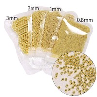 5 g/sac Mini verre Caviar perles métalliques breloque à ongles or/argent/or Rose boule en acier clou goujon 3D Micro fée boule diamants décor