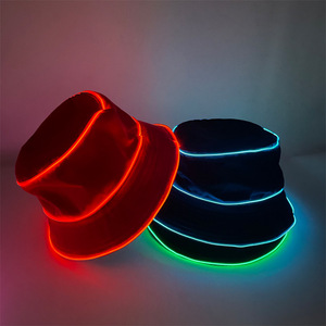 Luminous Neon LED Glowing Solid Color Fashion <b>Bucket</b> <b>Hats</b> <b>Men</b> Women Hip Hop Panama Fisherman Flashing Light up <b>Hat</b> - Product Image 4