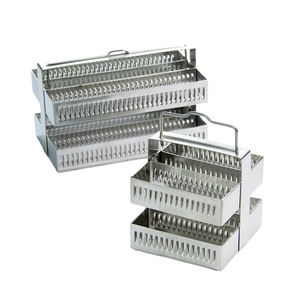 Estante de acero inoxidable para teñir preparaciones histológicas para microscopio, uso en laboratorio - Product Image 2