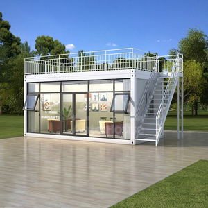 Casa Prefabricada Certificada en Australia de 40 Pies, Compra en Fábrica China, Casa Contenedor de Envío, Villa Portátil de Acero con Solárium y Paredes de Cristal - Product Image 1
