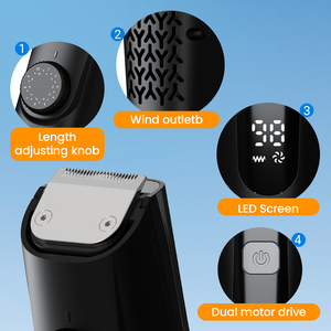 Recortadora de Barba Eléctrica Impermeable con Cuchilla de Cerámica, Afeitadora Masculina con Pantalla LCD - Product Image 3