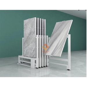 Présentoir de salle d'exposition optimal avec carreaux de céramique rotatifs coulissants Présentoir en métal au design moderne pour les expositions en magasin de détail - Product Image 6