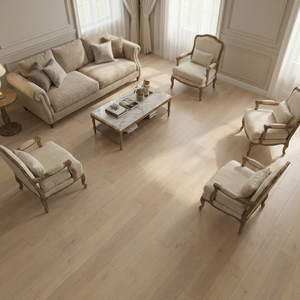 Suelo de madera maciza de <span class=keywords><strong>roble</strong></span> europeo 910mm Diseño moderno Sistema de bloqueo de clic de grado ABCD para uso interior de villas elegantes - Product Image 2