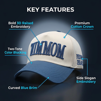 Gorras de Béisbol Personalizadas al por Mayor con Logotipo Bordado en 3D, 100% Algodón, Ajustables, de 5 Paneles, Estructuradas, de Dos Tonos, para Hombre y Mujer