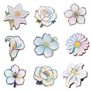 เข็มกลัดดอกไม้เคลือบสีรุ้งแบบใหม่ ดีไซน์ซับซ้อน งานโลหะประดับเสื้อผ้า กระโปรง ปกเสื้อ หมวก กระเป๋า - Product Image 2