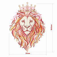 Patchs brodés en tissu avec logo animal personnalisé, sequins, motif lion, pour t-shirt et jupe, design tendance