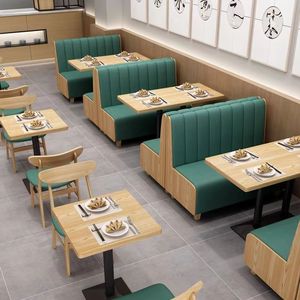 आधुनिक आउटडोर डाइनिंग फर्नीचर, टिकाऊ धातु कैफे फास्ट फूड बूथ बैठने लकड़ी के सोफे भोजन टेबल थोक - Product Image 4