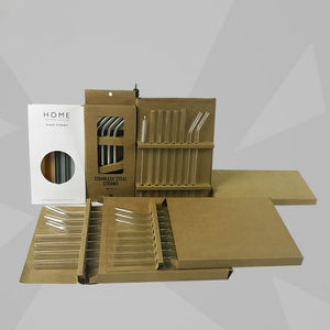 Boîte en papier kraft classique en acier inoxydable avec <span class=keywords><strong>marqueterie</strong></span> gaufrée, fermeture à rabat, et impression personnalisée de la marque pour exposition - Product Image 2