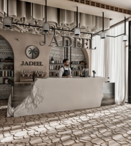 Modern LED <b>Lighting</b> Coffee Shop Furniture Wood & Tempered Glass for Retail Display and Comfort - Product Image 2