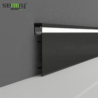 Profil Lisplang Dinding Lantai Logam Kabinet Dapur Dekoratif Modern, Papan Skirting Aluminium LED