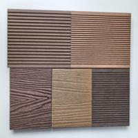 Dalles de terrasse emboîtables en composite bois-bambou WPC carrées, modernes, écologiques, imperméables, résistantes aux intempéries, marron, pour patio extérieur