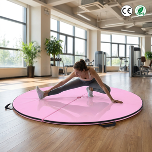 Tapis de <span class=keywords><strong>gym</strong></span> rond pliable - Mousse EPE non toxique, revêtement PU imperméable, studio de yoga à domicile, équipement de fitness portable pour les voyages - Product Image 1