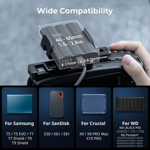Support de fixation externe en aluminium pour SSD T5/T5 EVO/T7/T7 Shield/T9/T9 Shield 5397 5397 – Installation sécurisée et ouverture contrôlée - Product Image 3