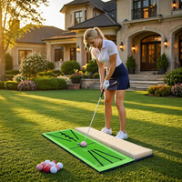 Tapis d'entraînement de golf 45*33cm en PP/EVA, avec piste de sable, bunker, fairway, terrain accidenté et tee, aide à l'entraînement du swing, portable pour intérieur