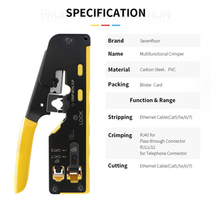 Pinza Crimpatrice Multifunzione di Alta Qualità per Cavi CAT5e/6/7, Strumento per Connettori RJ45 8P6P, Attrezzo per Crimpatura di <span class=keywords><strong>Rete</strong></span> - Product Image 3
