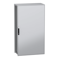 Armoire à une porte à poser au sol Nsysfn181050p, en acier galvanisé, IP55, gris et noir, 1000 mm x 500 mm x 1800 mm, panneau Sfn