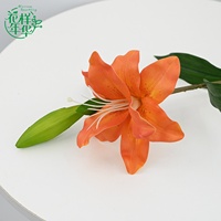 Fleur de lys artificielle réaliste à 74 cm, multi-pétales, prix de gros pour la fête des mères, bouquet de mariage d'intérieur, centre de table